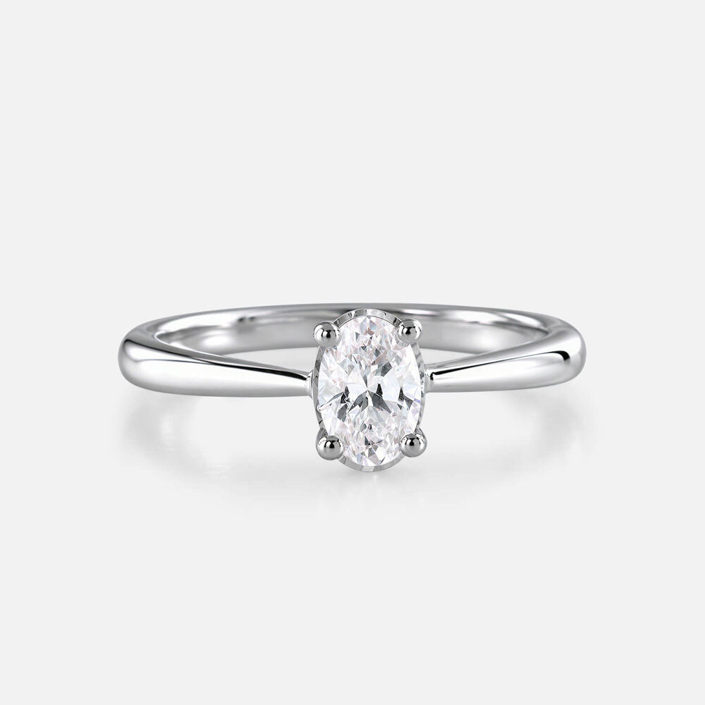 Prism 9ct White Gold 0.33ct Oval Diamond Solitaire Ring