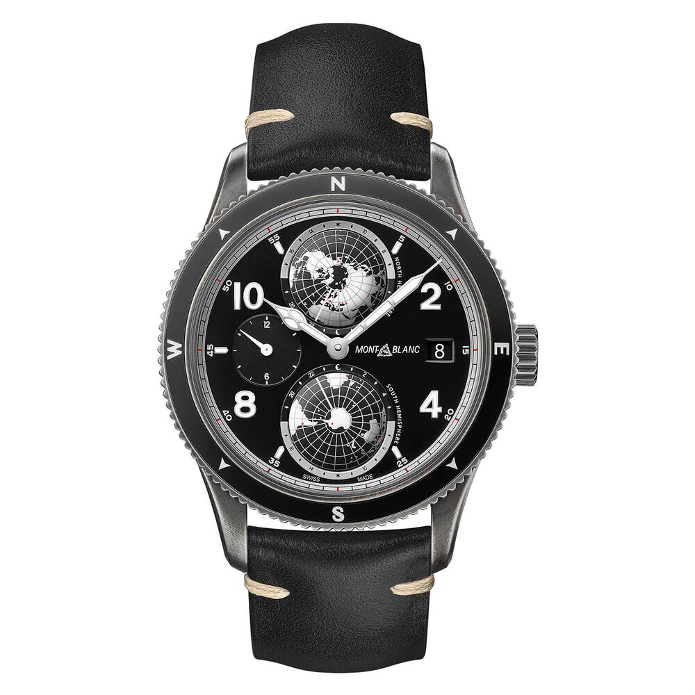 Montblanc 1858 Geosphere Ultra-Black LE858 Black Dial Black Strap Watch image number 0