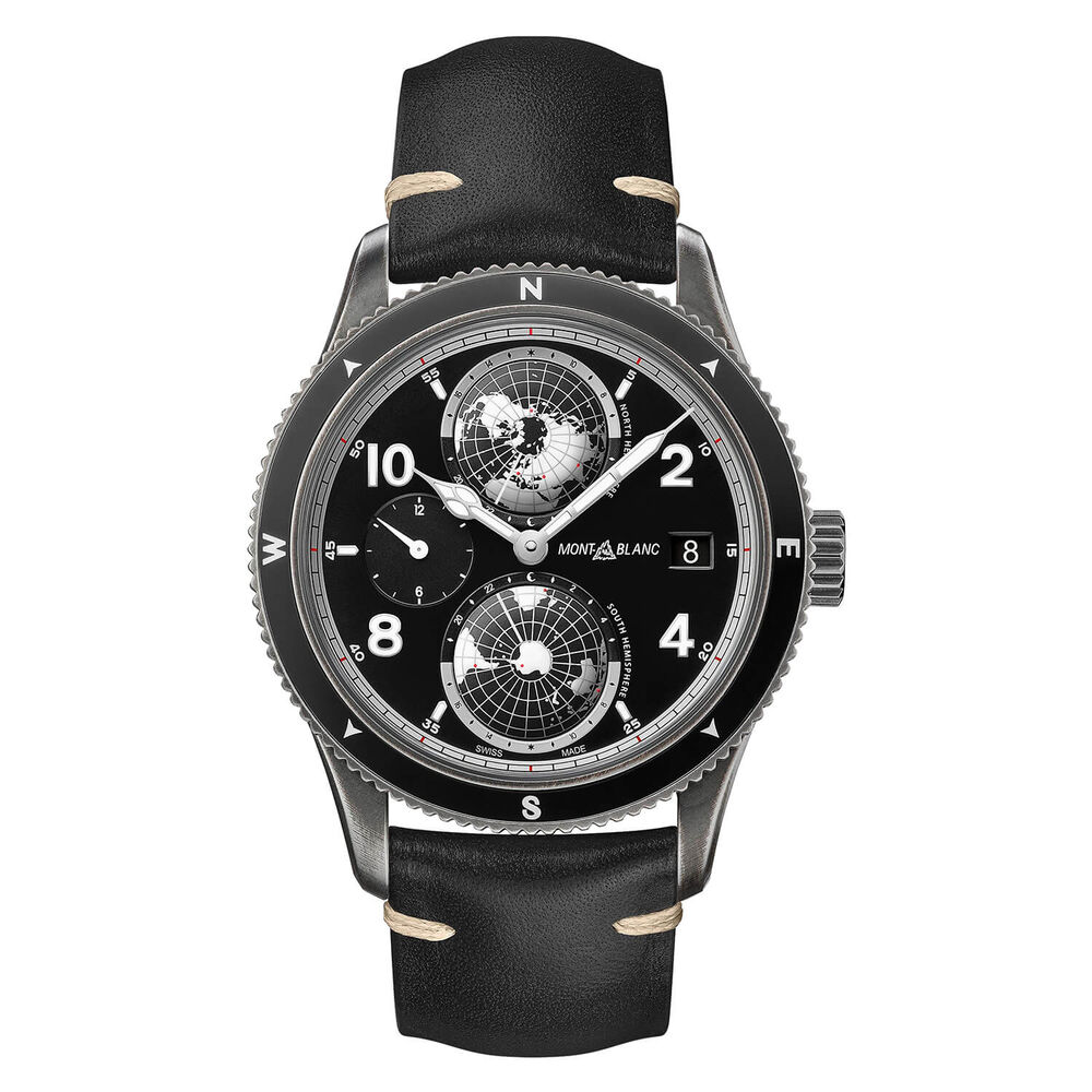 Montblanc 1858 Geosphere Ultra-Black LE858 Black Dial Black Strap Watch