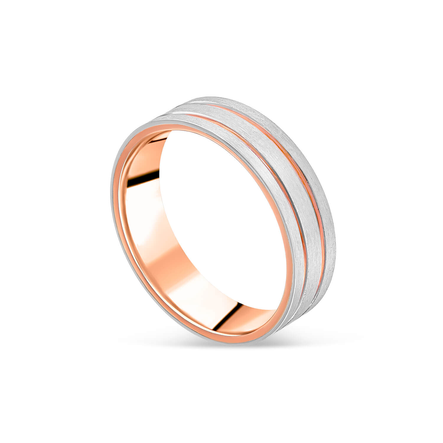 Mens wedding bands platinum and rose gold outlet