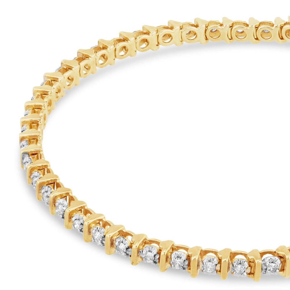 9ct gold 0.50 carat diamond tennis bracelet