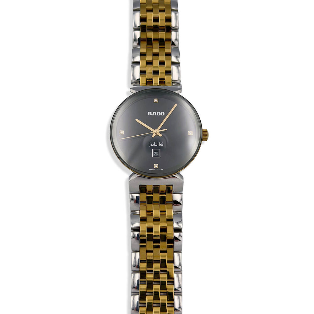 Pre-Owned Rado Florence 30mm Quartz Black Diamond Dot Dial Steel & Yellow Gold Bracelet Watch