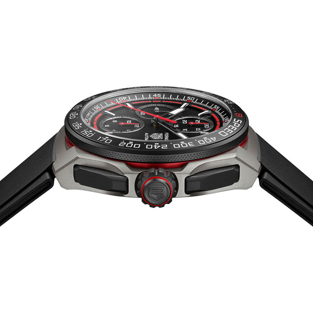 TAG Heuer Formula 1 Chronograph 44mm Black & Red Dial Black Rubber Strap Watch image number 3