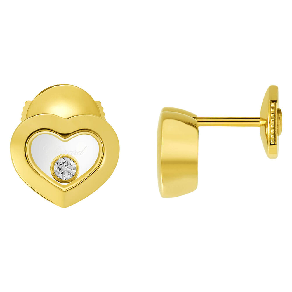 Chopard Happy Diamonds Icons Heart 18ct Yellow Gold 0.10ct Diamond Earrings image number 1