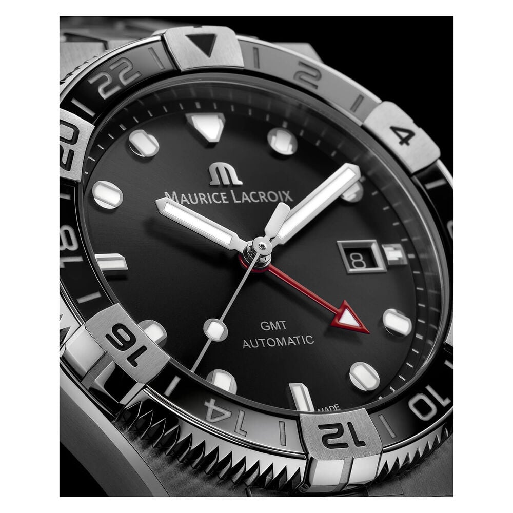Maurice Lacroix Aikon 43mm Venturer GMT Automatic Dial Steel Bracelet Watch image number 3