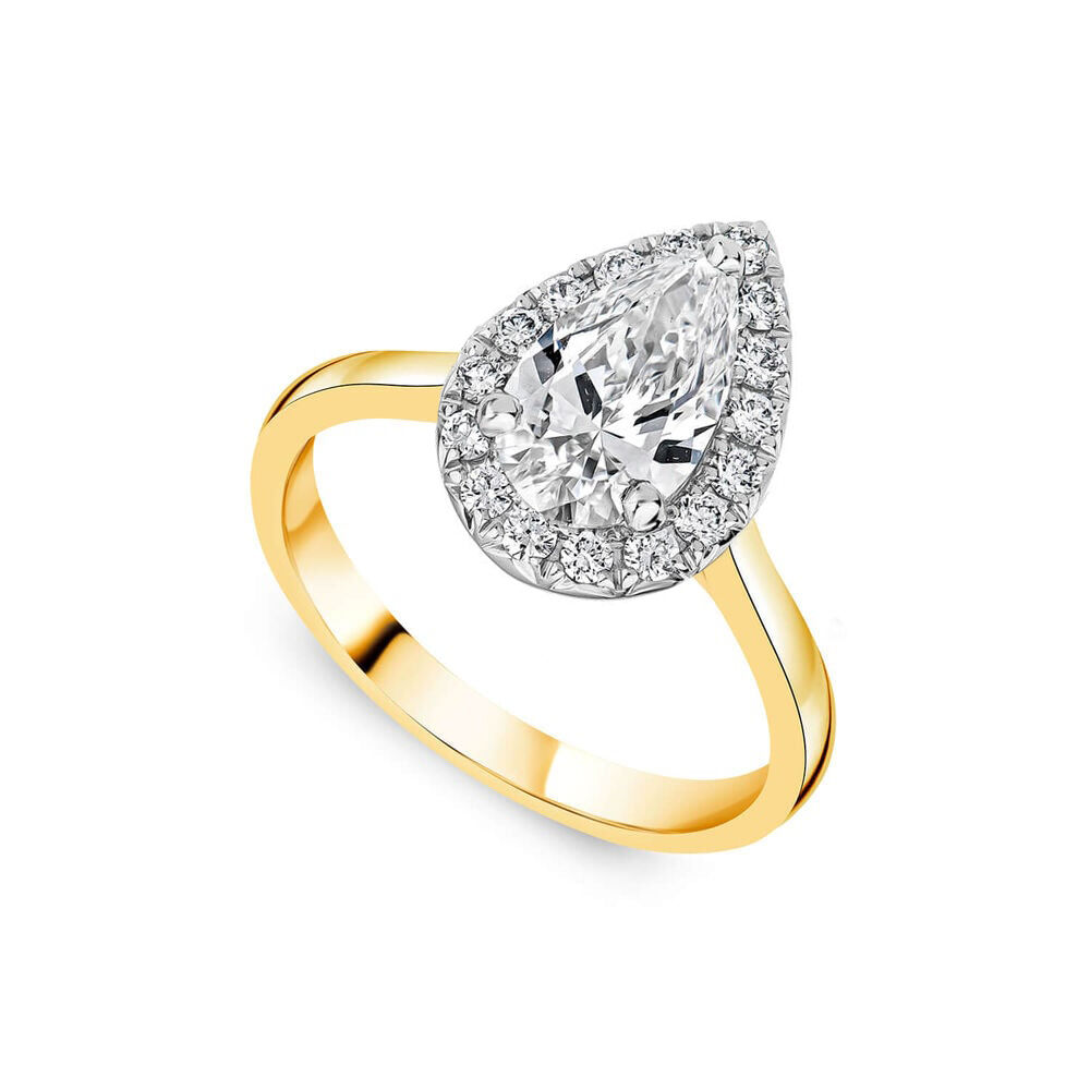 Diamond pear halo ring clearance