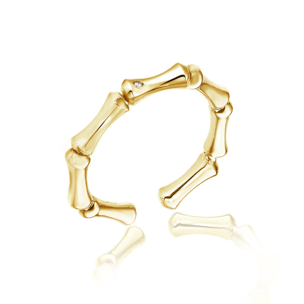 Chimento 18ct Yellow Gold and Diamond Bamboo Collection Ring image number 0