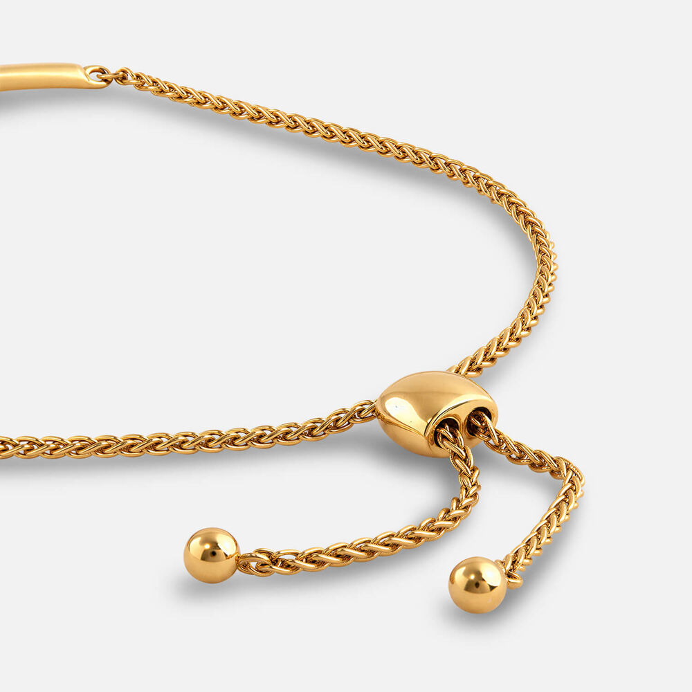 Yellow Gold Plated Vermeil Sterling Silver Cubic Zirconia Lightning Bolt Bolo Bracelet