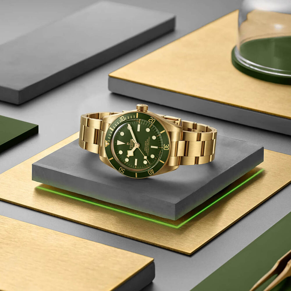 TUDOR Black Bay 58 18K 39mm Green Dial Yellow Gold Bracelet Watch image number 3