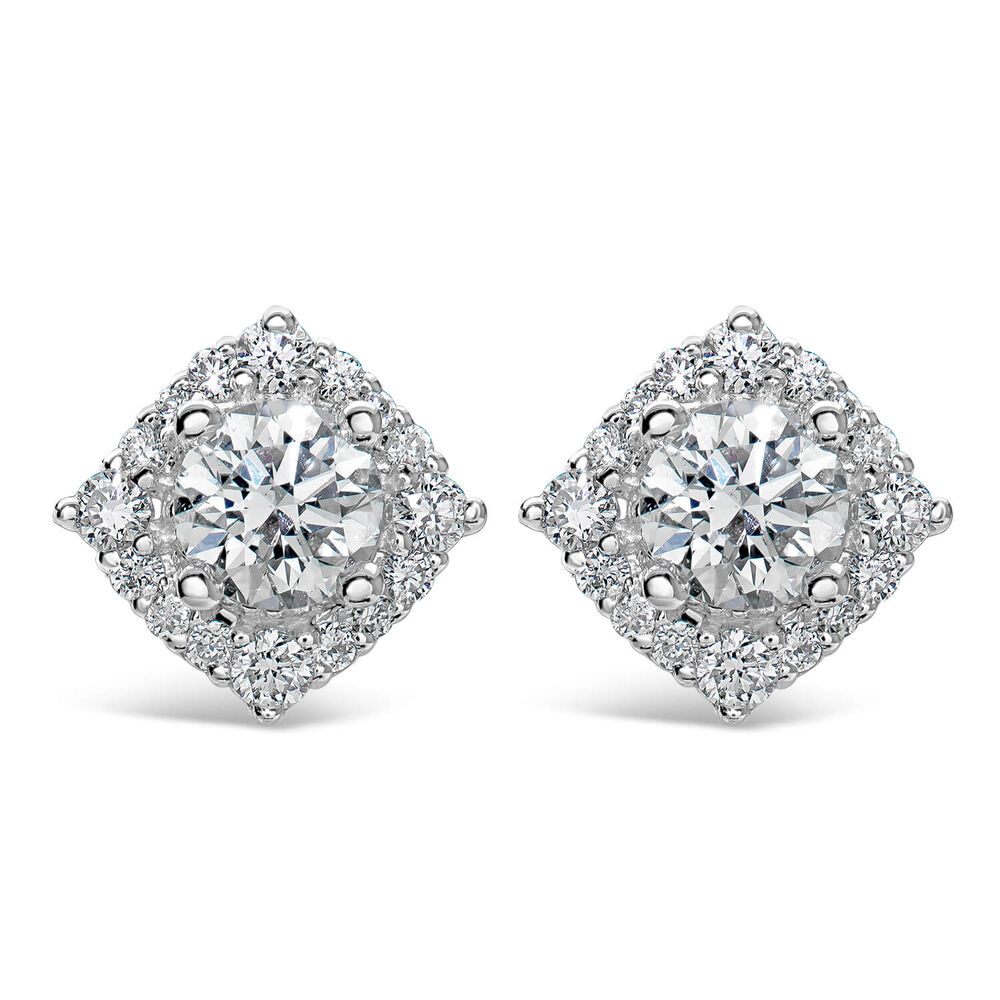 Northern Star Signature 0.50ct Diamond Halo 18ct White Gold Earrings
