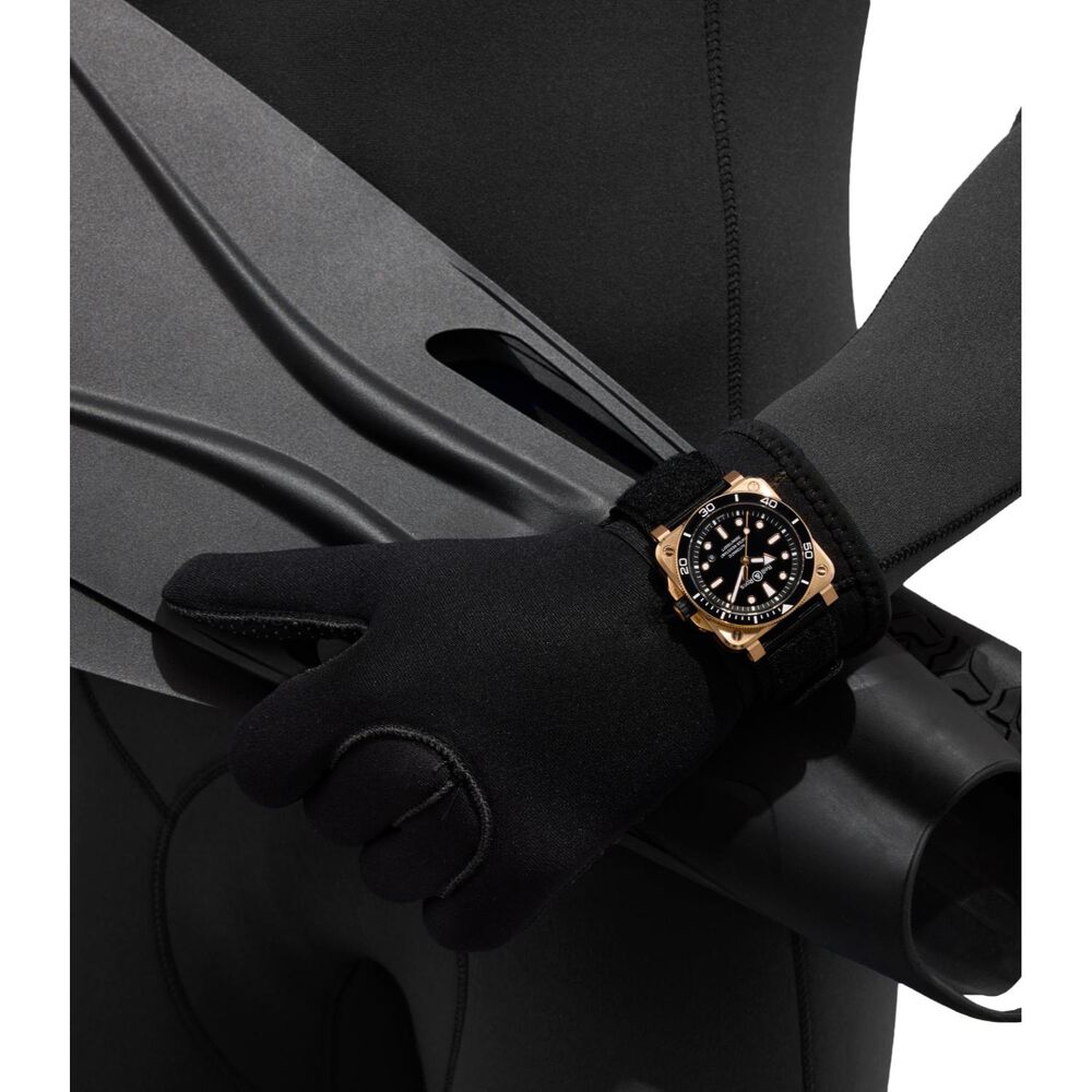 Bell & Ross BR-03 Diver 41mm Black Dial Bronze Case Rubber Strap Watch