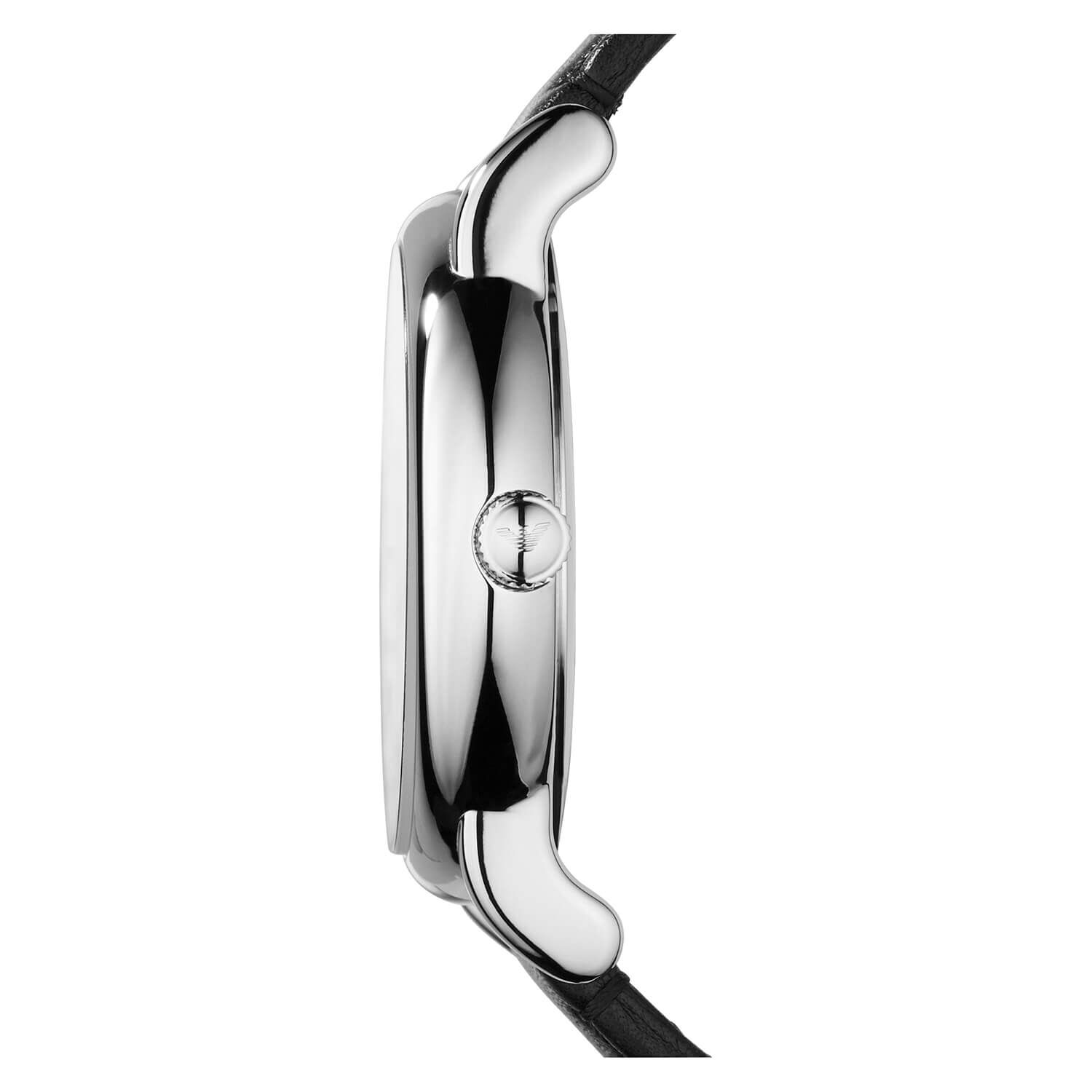 Emporio Armani Men s Black Dial Leather Strap Watch at Fraser Hart