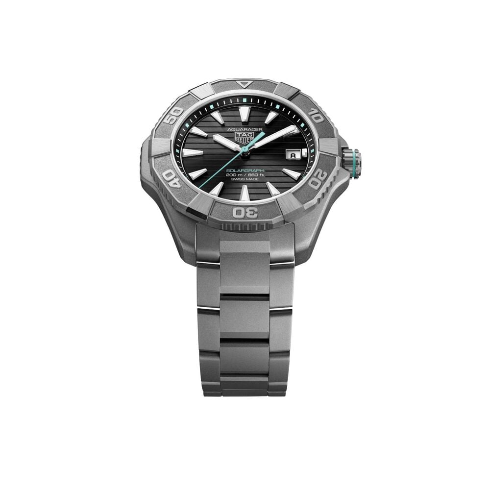 TAG Heuer Aquaracer Professional Solargraph 200 40mm Black Dial Titanium Bracelet Watch