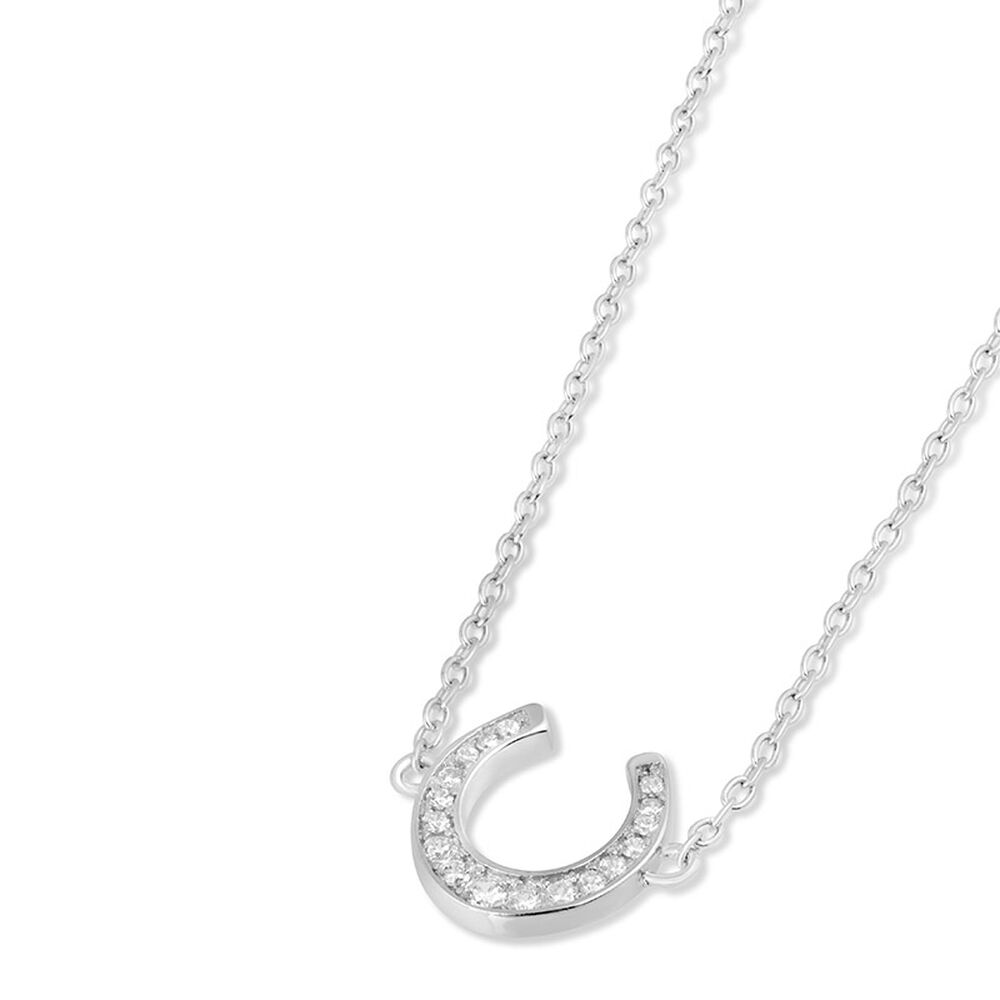 Sterling Silver Cubic Zirconia Horseshoe Bracelet image number 1