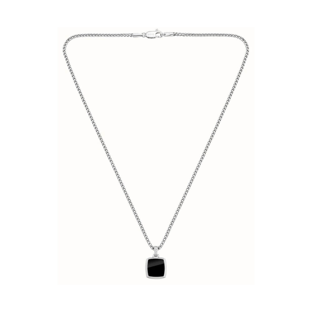 BOSS Black Reversible Pendant Steel Chain Necklace