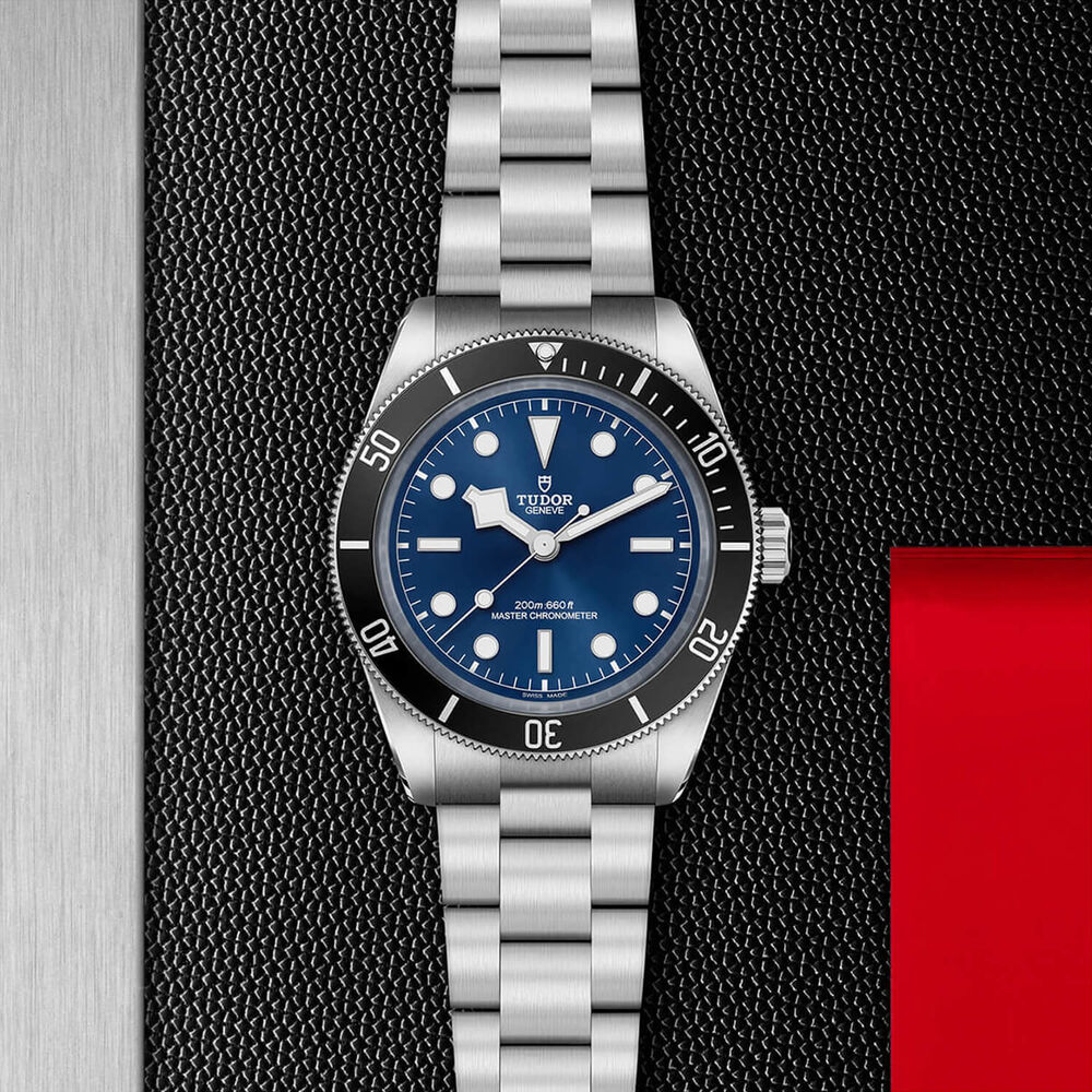 TUDOR Black Bay 68 43mm Blue Dial Steel Three-Link Bracelet Watch image number 2