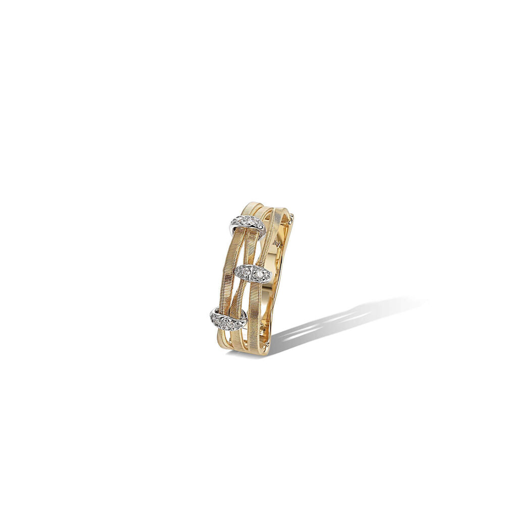 Marco Bicego Marrakech 18ct Yellow Gold 3 Strand Diamond Ring image number 1