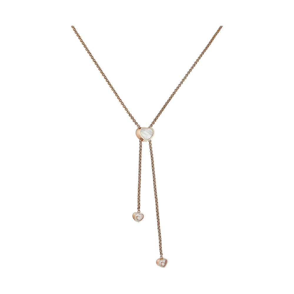 Chopard Happy Hearts 0.1ct Diamond Mother of Pearl 18ct Yellow Gold Necklace