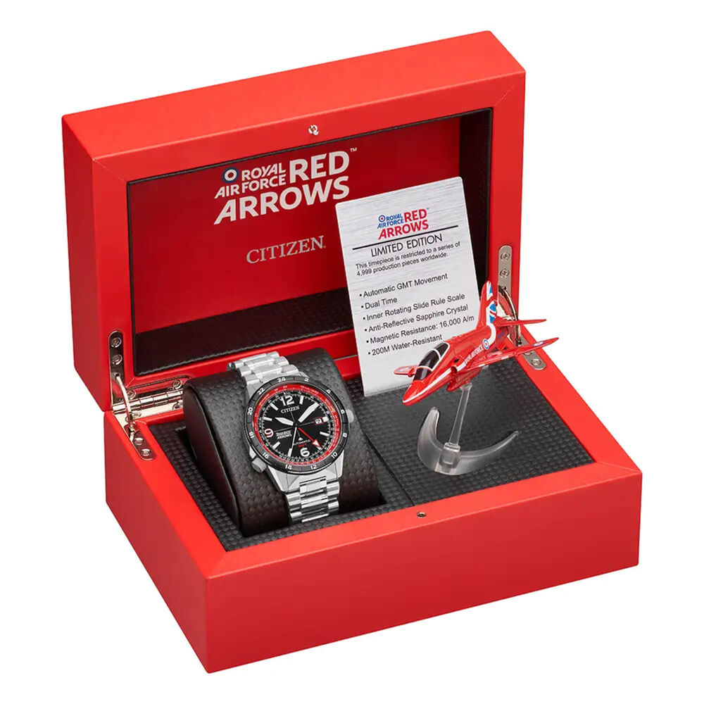 Citizen Promaster Red Arrows Limited Edition GMT 45mm Black Dial Steel Bracelet Watch image number 5