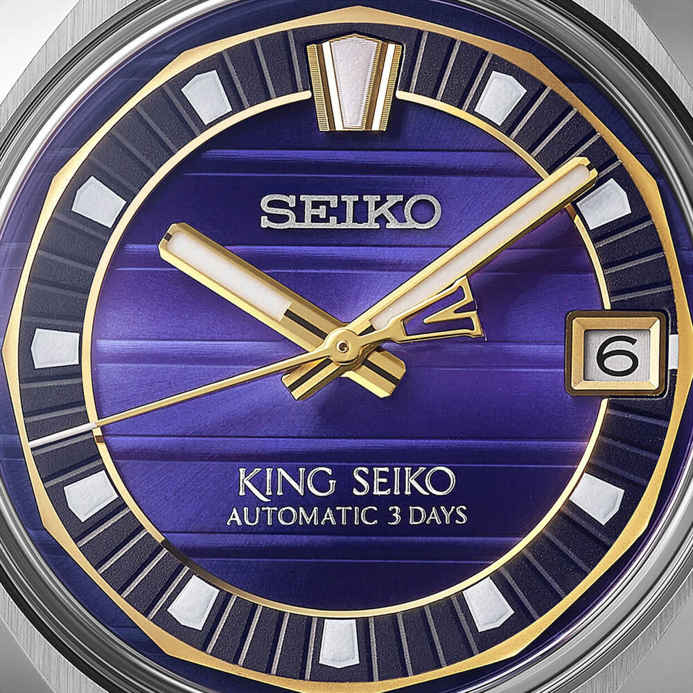 Seiko King Seiko VANAC 'Tokyo Twilight' 41mm Purple Dial Steel Bracelet Watch