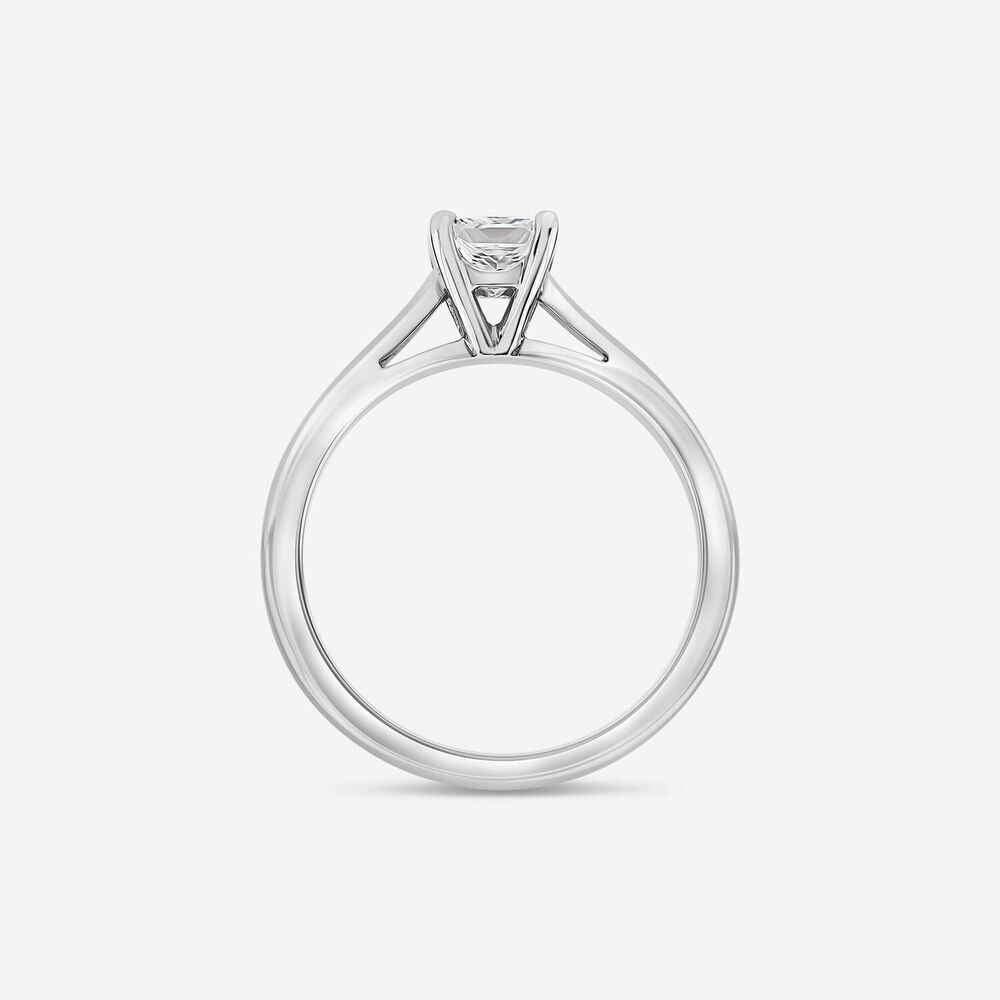 Platinum 0.61ct Princess Diamond Four Claw Solitaire Ring image number 3
