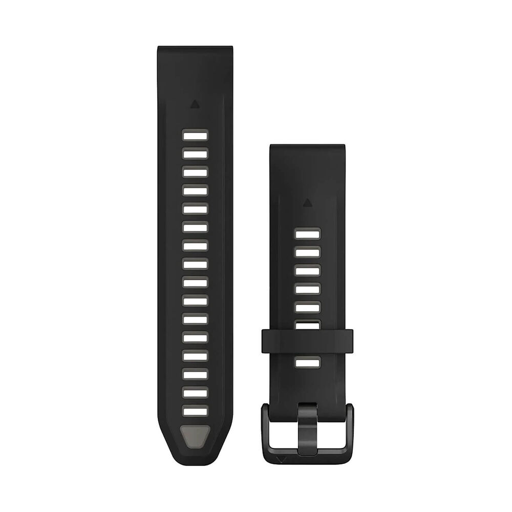 Garmin QuickFit® 20 Black & Pebble Gray Silicone Watch Strap image number 0