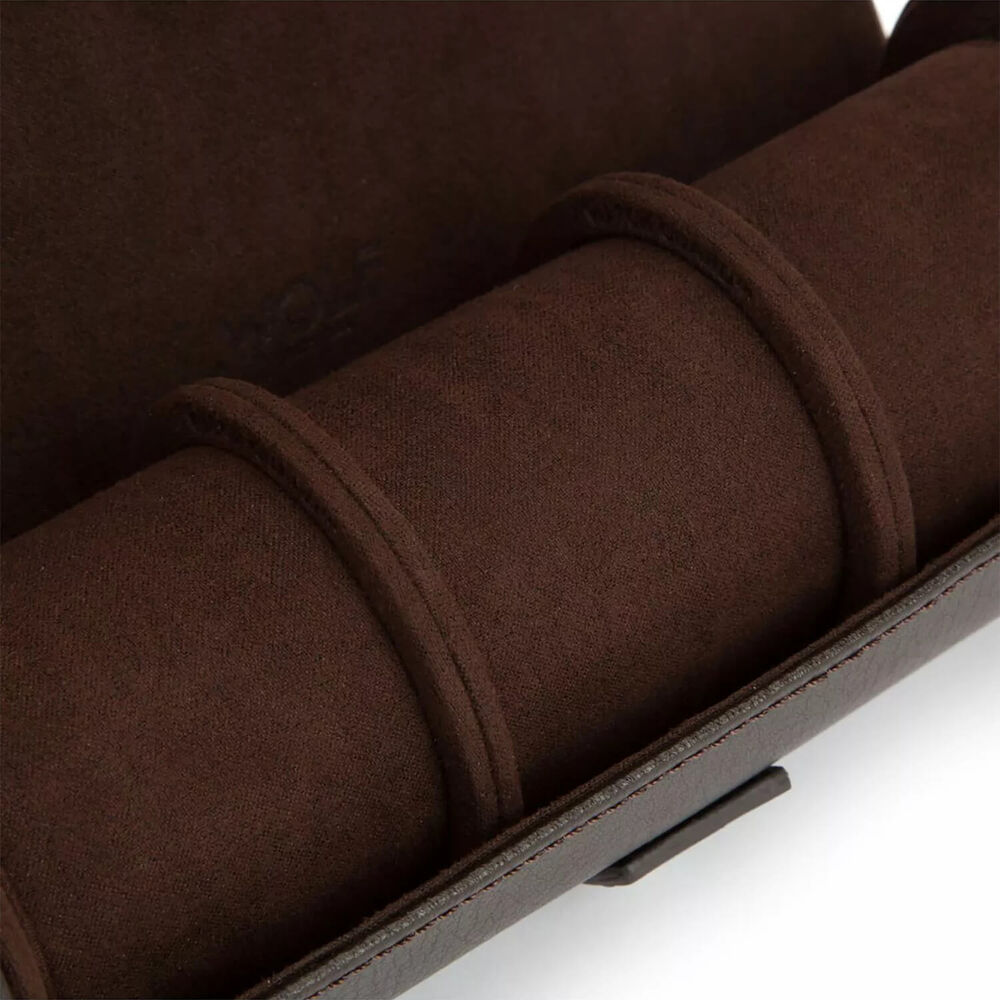 WOLF Blake Brown Triple Watch Roll With Capsule