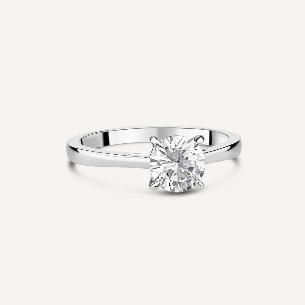 18ct White Gold Lab Grown 1ct Round Brilliant Diamond Engagement Ring image number 2