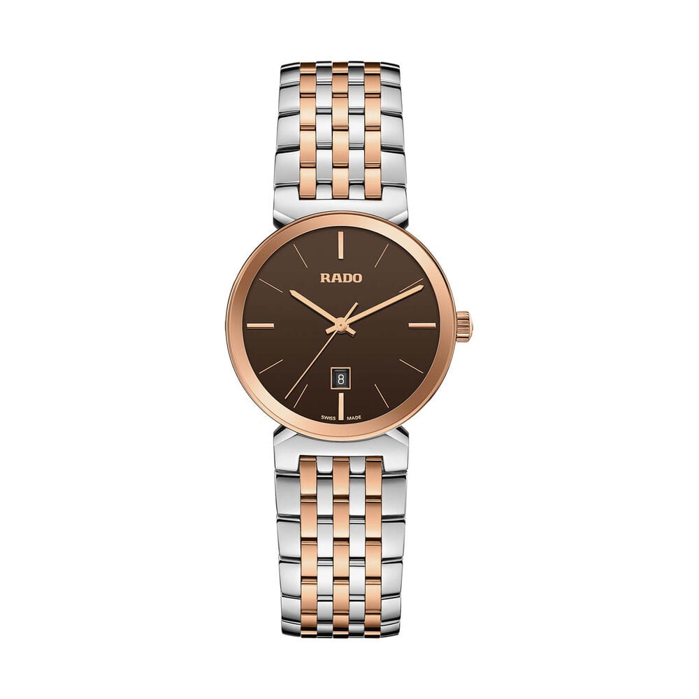 Rado Florence 30mm Brown Dial Steel & Rose Gold Bracelet Watch image number 0