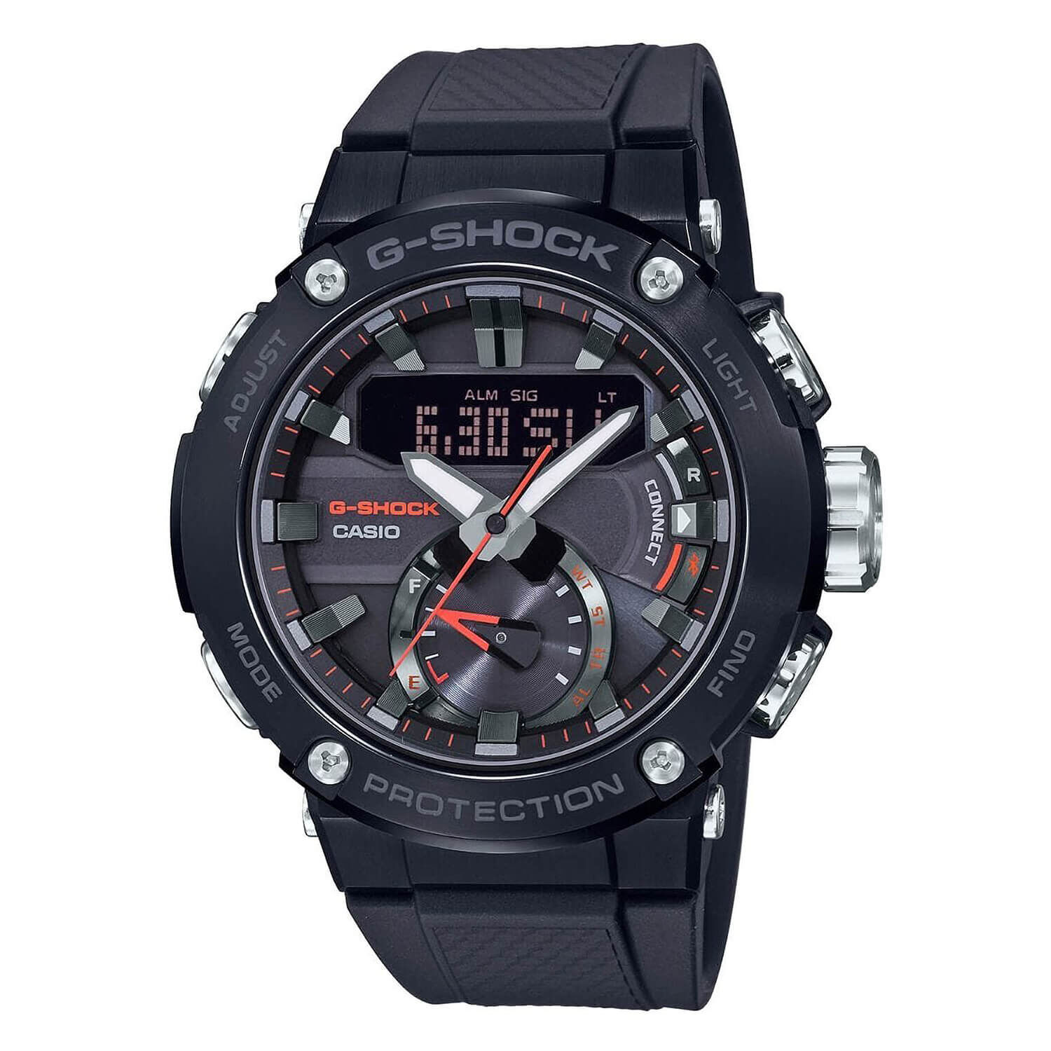 Casio G Shock G Steel Carbon Core Steel Case Rubber Watch