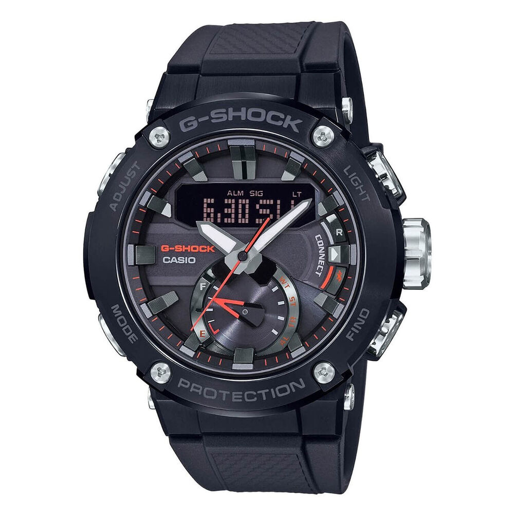 Casio Bluetooth Smart Black Dial Black Resin Strap Mens Watch image number 0