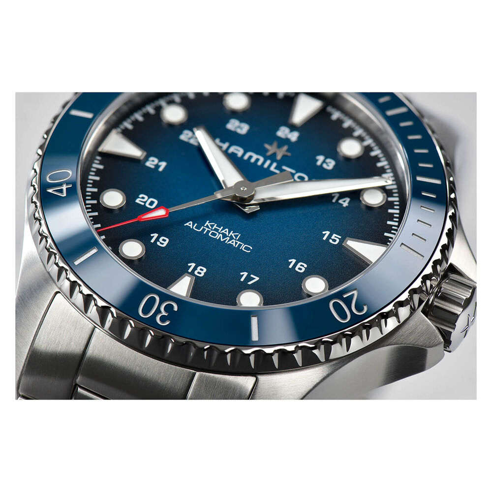 Hamilton Khaki Navy Scuba 43mm Blue Dial Blue Bezel Steel Case Bracelet Watch image number 4