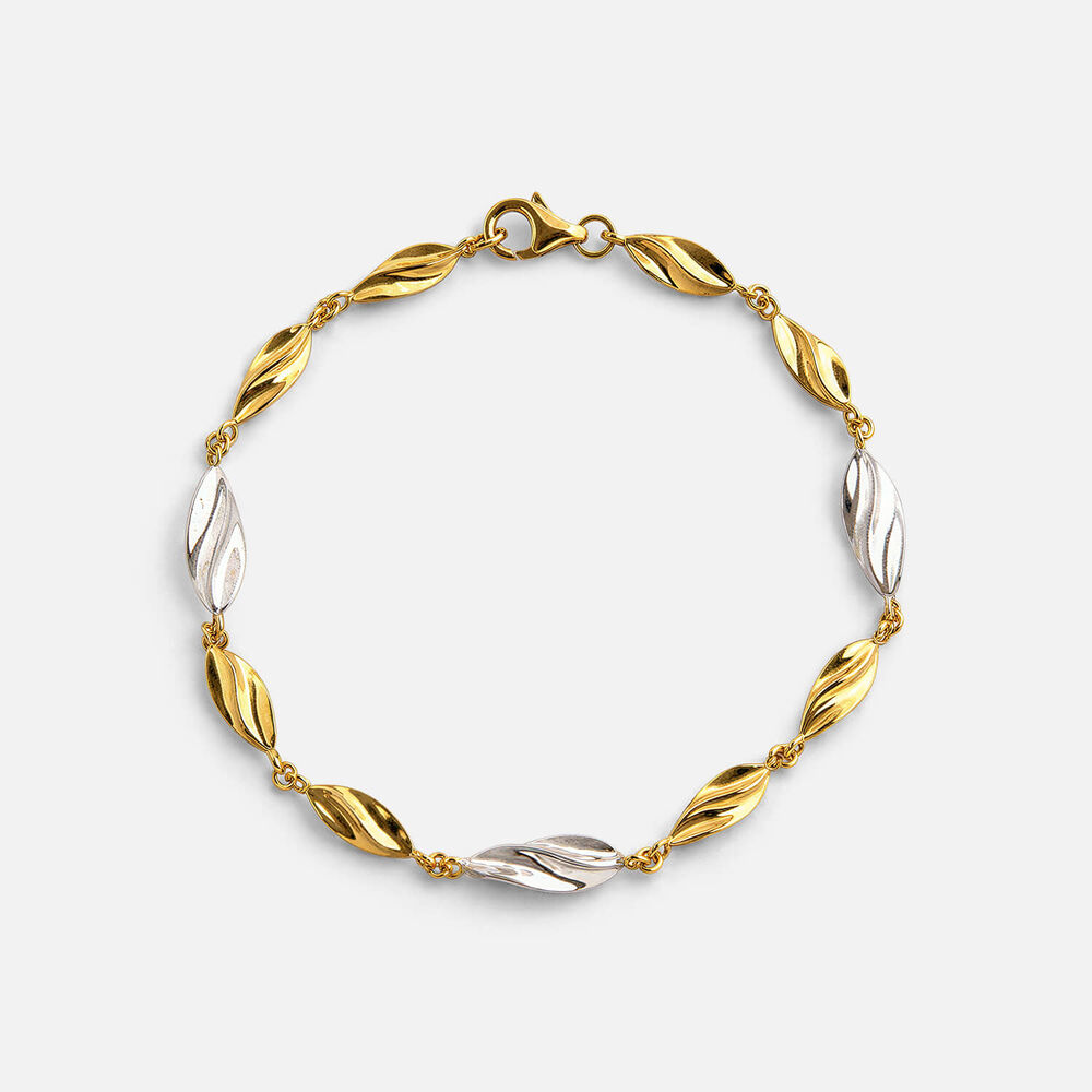 Sterling Silver Two Tone Twist Link Bracelet