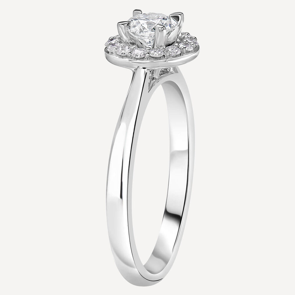 Platinum 0.43ct Round Diamond Halo Ring image number 3