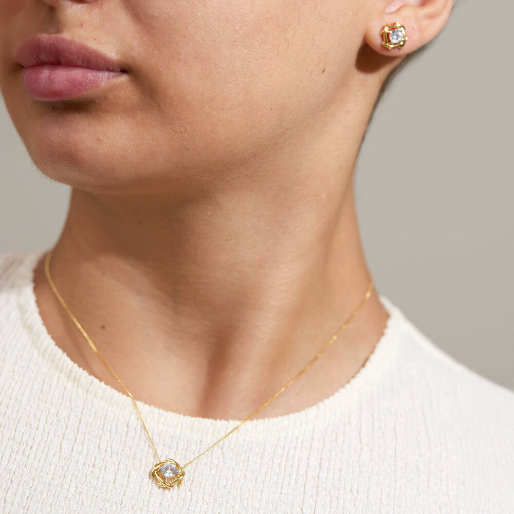 9ct Yellow Gold 1.00ct Lab Grown Entwined Love Knot Pendant image number 6