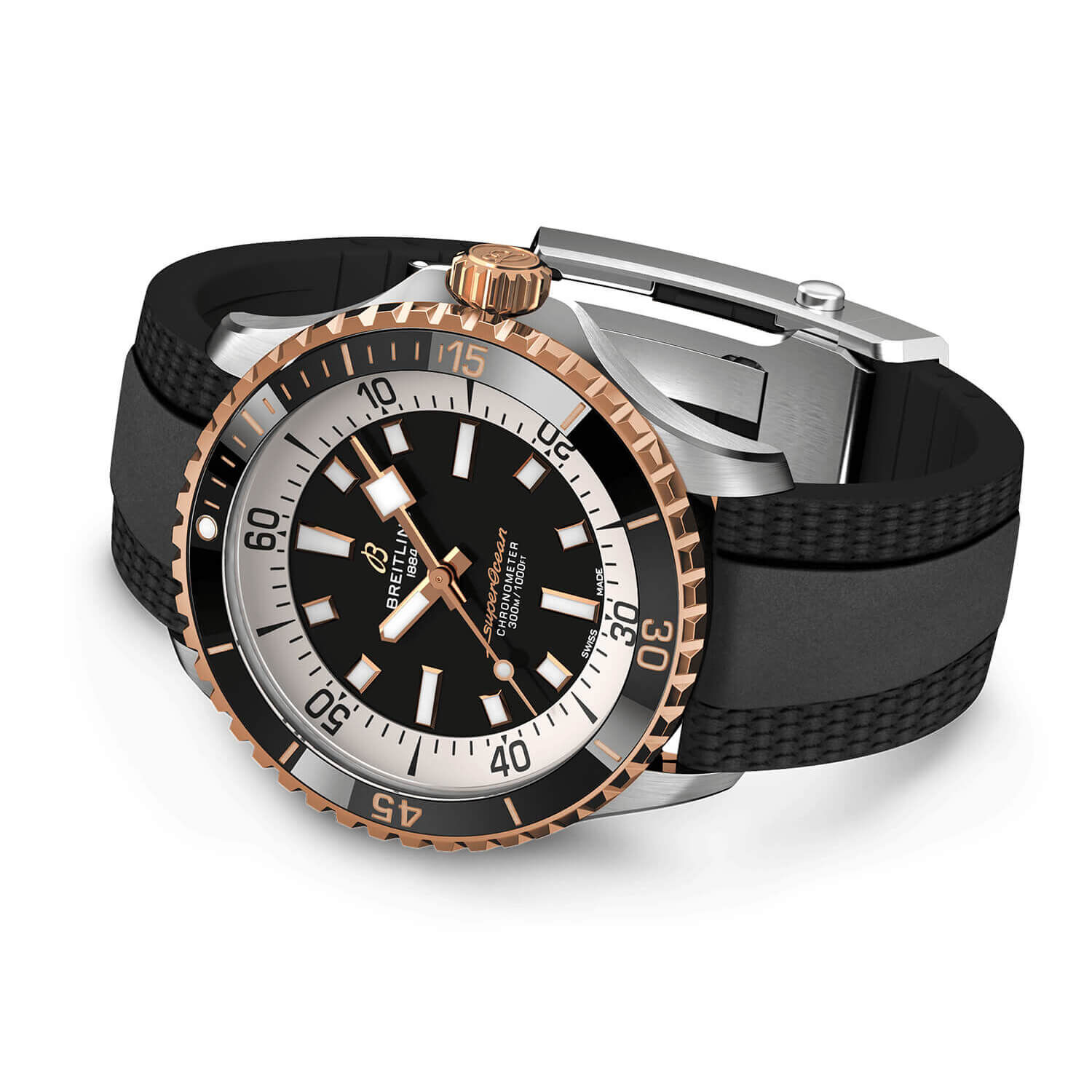 Breitling superocean sales rose gold bezel