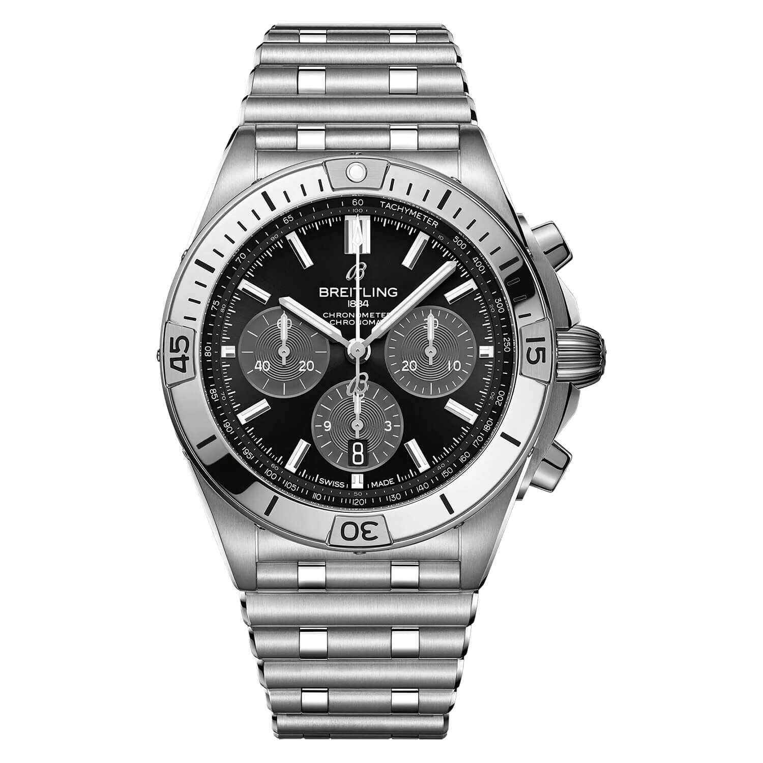 Breitling black steel bracelet sale