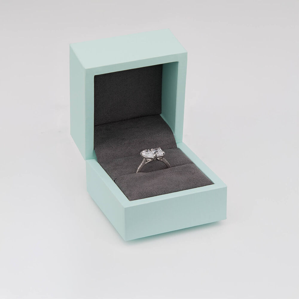 Born Platinum Toi Et Moi 2.15ct Lab Grown Pear & Emerald Diamond Ring image number 4