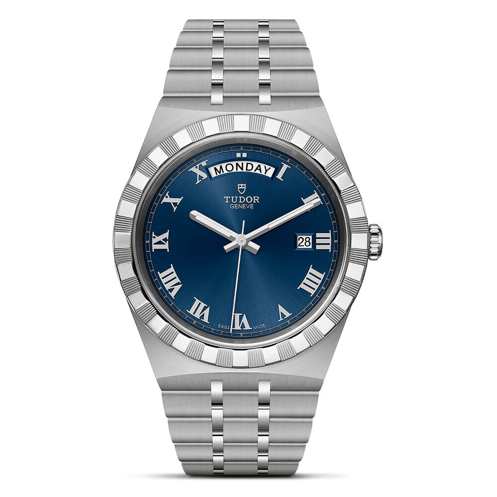 TUDOR Royal 41mm Blue Roman Numerals Dial Day & Date Steel Case Bracelet Watch image number 0