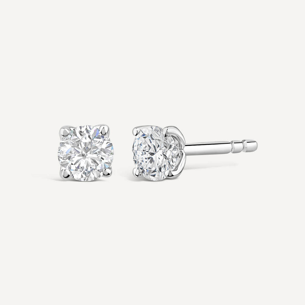 Born 9ct White Gold Lab Grown 0.50ct Diamond Brilliant Stud Earrings