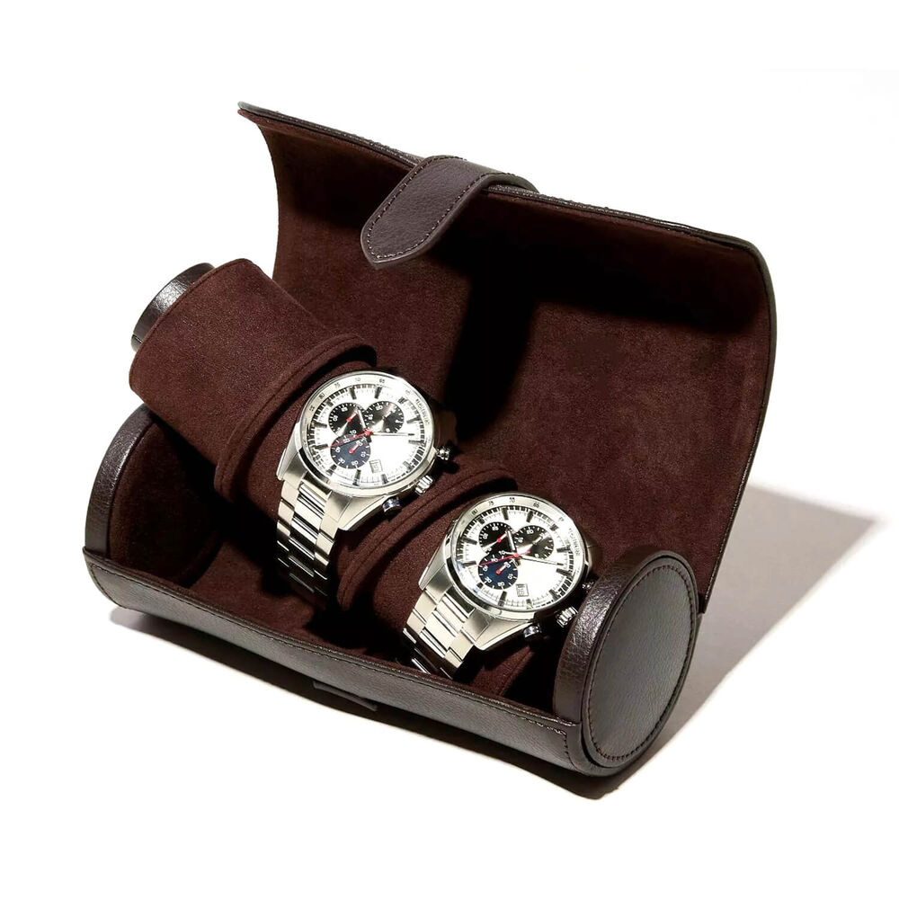 WOLF Blake Brown Triple Watch Roll With Capsule
