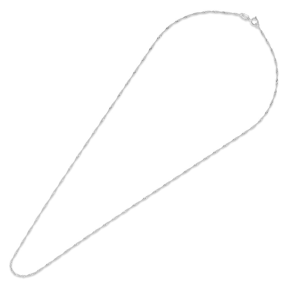 9ct White Gold Sparkle 18' Sing Chain Necklace image number 2