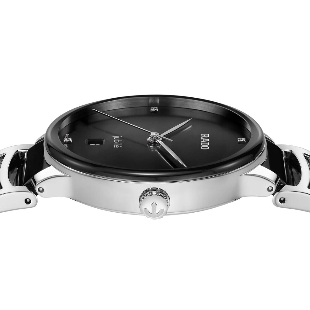 Rado Centrix Diamonds 39.5mm Black Dial Ceramic & Steel Bracelet Watch image number 2