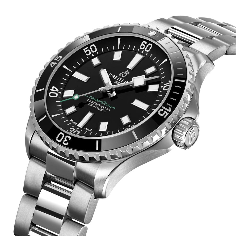 Breitling Superocean Auto 42mm Black Dial Stainless Steel Bracelet Watch
