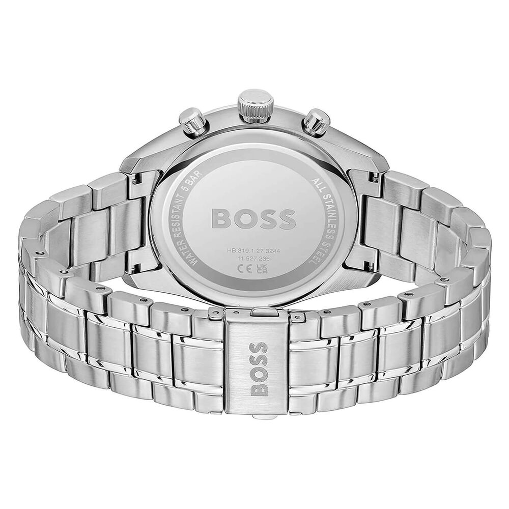 BOSS Grand Prix 44mm Blue Chronograph Dial Steel Bracelet Watch image number 2
