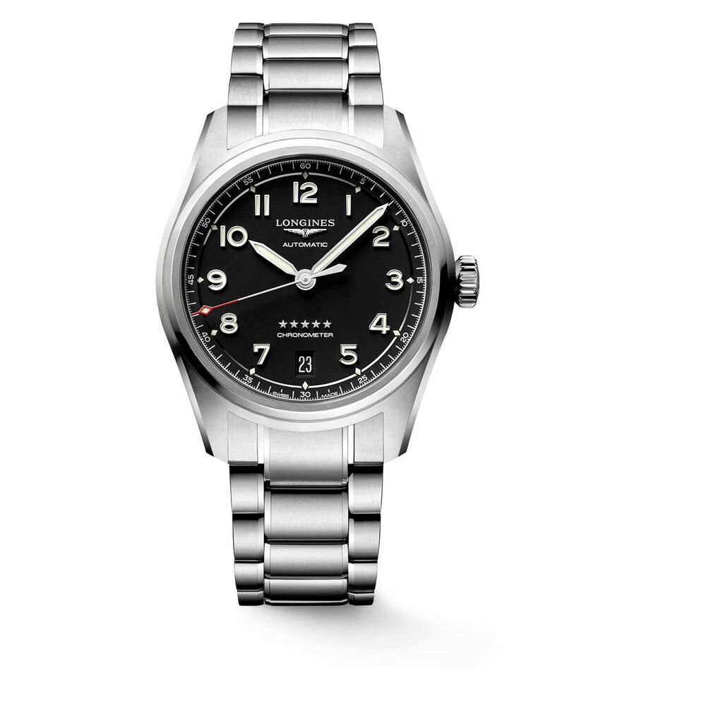 Longines Avigation Spirit 37mm Automatic Black Dial Steel Case Bracelet Watch