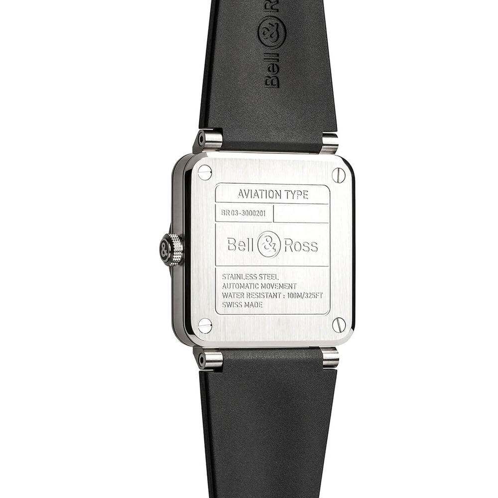 Bell & Ross BR 03 Automatic 41mm Black Steel Rubber Strap Watch image number 3