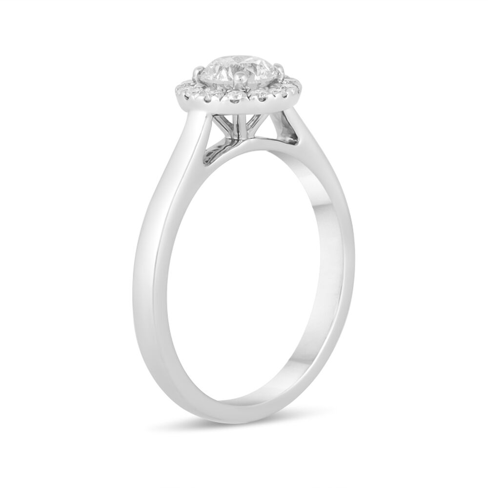 Timeless Diamonds Platinum 0.80 carat diamond halo engagement ring image number 3