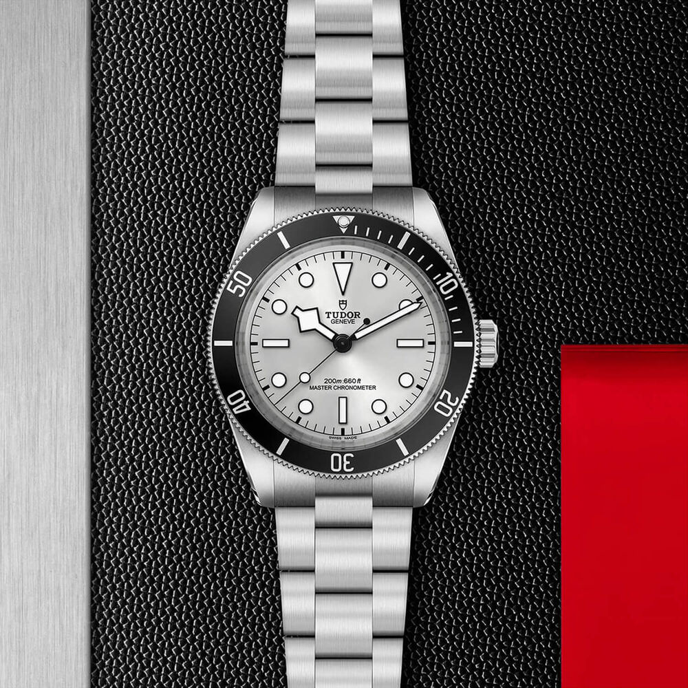 TUDOR Black Bay 68 43mm Silver Dial Steel Three-Link Bracelet Watch image number 2