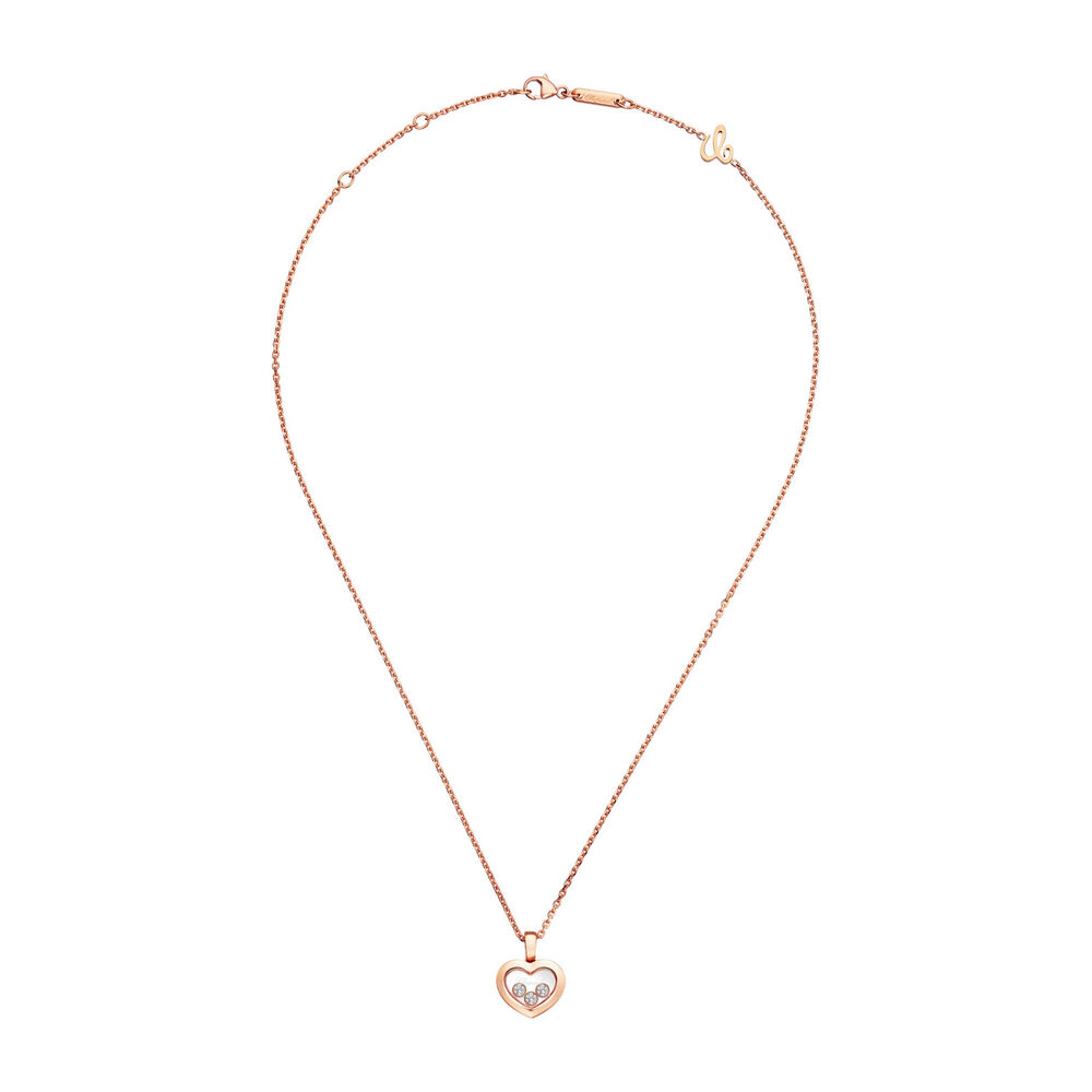 Chopard 18ct Rose Gold 0.15ct Happy Diamond Icon Pendant
